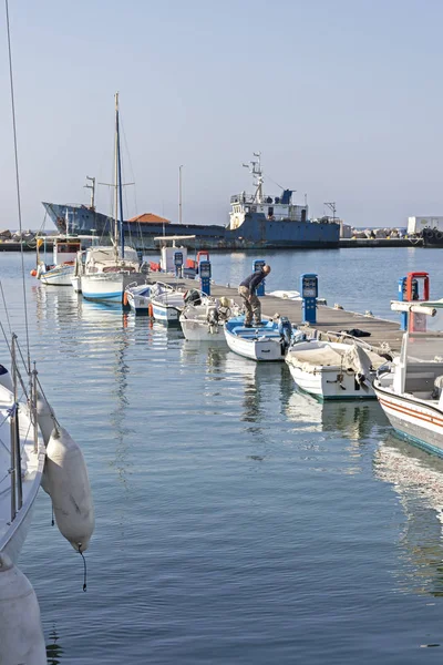 NEA MOUDANIA, GREECE - 31 Mart 2019: Nea Moudania, Chalkidiki, Orta Makedonya, Yunanistan