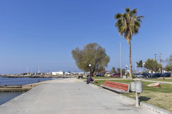 Nea Moudania Griechenland März 2019 Küstenstraße Der Stadt Nea Moudania — Stockfoto