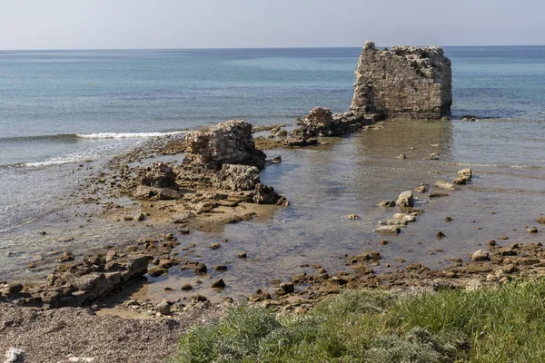 Ruins Ancient Fortification Sea Town Nea Poteidaia Kassandra Chalkidiki Central — Stock Photo, Image