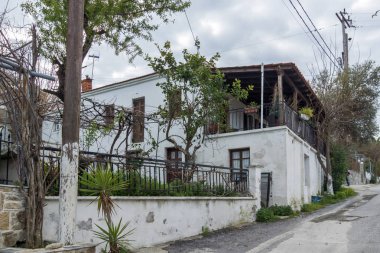 Ammouliani, Yunanistan - 3 Nisan 2015: Şehir Ammouliani Island, Athos, Chalkidiki, orta Makedonya, Yunanistan 