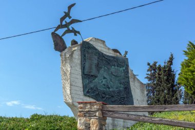 Ammouliani, Yunanistan - 3 Nisan 2015: Şehir Ammouliani Island, Athos, Chalkidiki, orta Makedonya, Yunanistan 