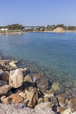 Nea Poteidaia, Yunanistan-Mart 31, 2019: Nea Poteidaia kasabasında arkeolojik alan Potidea, Kassandra, Halkidiki, Orta Makedonya, Yunanistan