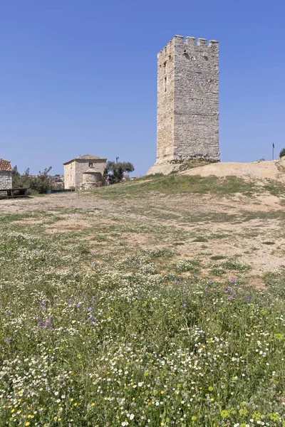 Torre Bizantina Nella Città Nea Fokea Kassandra Calcidica Macedonia Centrale — Foto Stock