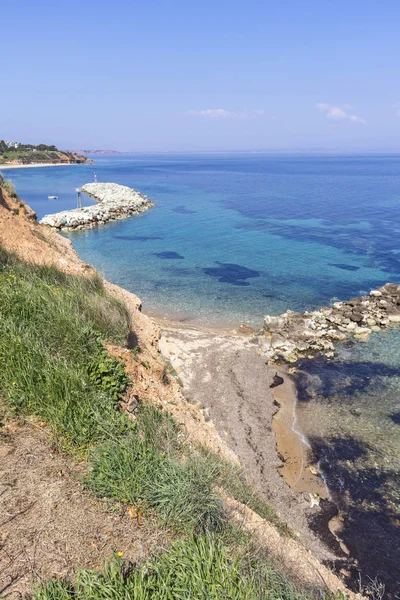 Erstaunliche Küstenlandschaft Der Stadt Nea Fokea Kassandra Chalkidiki Zentralmakedonien Griechenland — Stockfoto