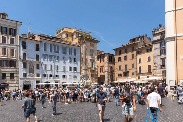 Roma Itália Junho 2017 Vista Incrível Piazza Della Rotonda Cidade — Fotografia de Stock