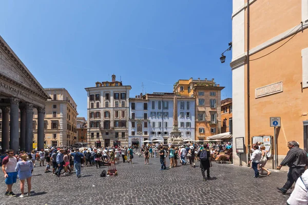 Roma Itália Junho 2017 Vista Incrível Piazza Della Rotonda Cidade — Fotografia de Stock