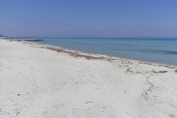 Panoramisch Uitzicht Het Strand Van Badplaats Kallithea Kassandra Chalkidiki Centraal — Stockfoto