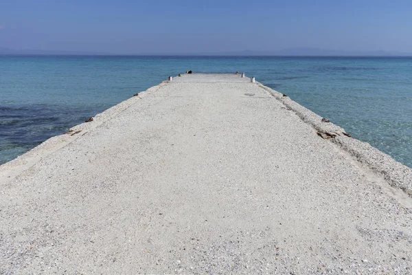 Vista Panoramica Sulla Spiaggia Kallithea Kassandra Calcidica Macedonia Centrale Grecia — Foto Stock