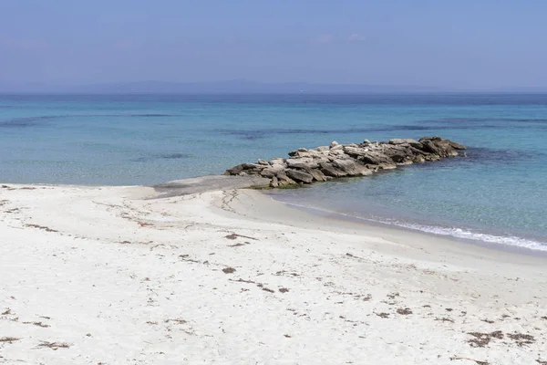 Panoramatický Pohled Pláž Kallithea Kassandra Chalkidiki Střední Makedonie Řecko — Stock fotografie