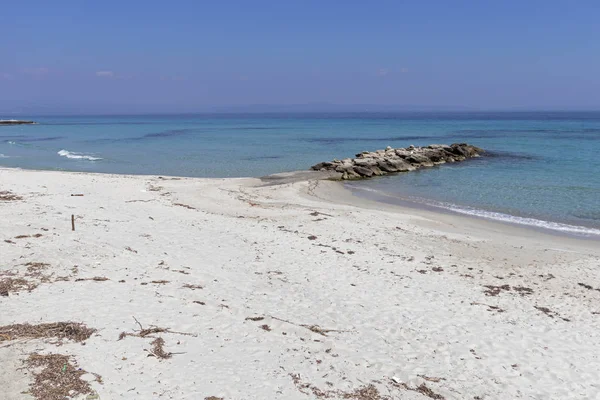 Panoramisch Uitzicht Het Strand Van Badplaats Kallithea Kassandra Chalkidiki Centraal — Stockfoto