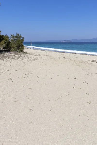 Úžasný Pohled Zlatou Pláž Xenii Poloostrově Kassandra Chalkidiki Střední Makedonie — Stock fotografie