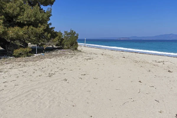 Incredibile Vista Sulla Spiaggia Dorata Xenia Nella Penisola Kassandra Calcidica — Foto Stock