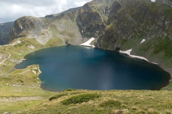 Paysage Incroyable Avec Lac Eye Aux Sept Lacs Rila Montagne — Photo