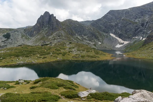 Fantastiskt Landskap Med Twin Lake Vid Sju Rila Sjöarna Rila — Stockfoto