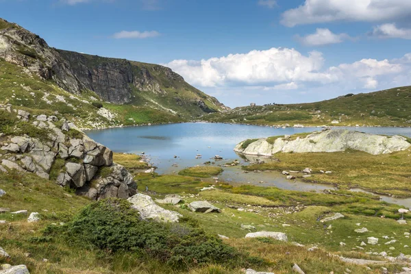 Amazing landscape with The Trefoil lake at The Seven Rila Lakes, Rila Mountain, Bulgaria