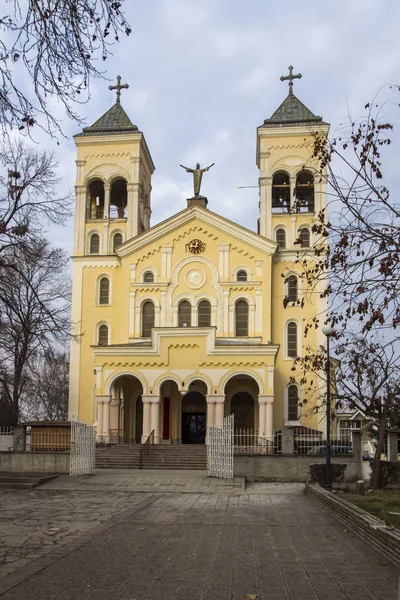 Rakovski Bulgária Dezembro 2013 Vista Pôr Sol Igreja Católica Romana — Fotografia de Stock