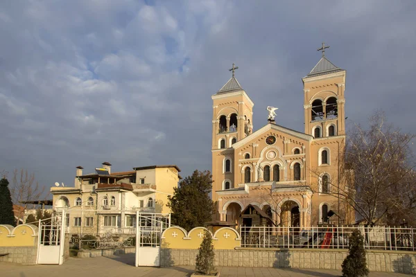 Rakovski Bulgarien December 2013 Solnedgång Över Den Romersk Katolska Kyrkan — Stockfoto