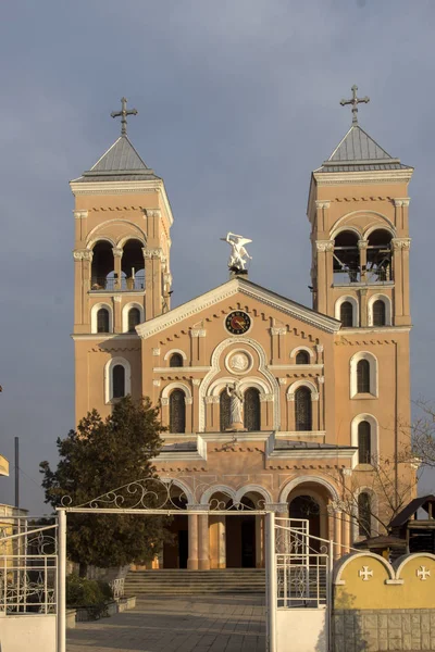 Rakovski Bulgarien December 2013 Solnedgång Över Den Romersk Katolska Kyrkan — Stockfoto