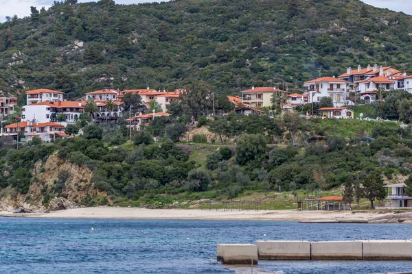 Ouranopoli Grécia Abril 2015 Vista Panorâmica Cidade Ouranopoli Athos Chalkidiki — Fotografia de Stock