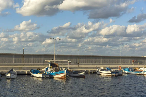 Chernomorets Bulgaria August 2018 Amazing Sunset Seascape Port Chernomorets Burgas — Stok Foto