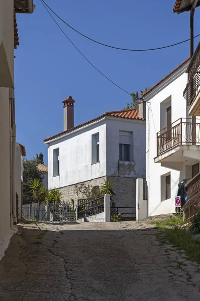 Afytos Kassandra Griechenland März 2019 Alte Häuser Der Historischen Stadt — Stockfoto