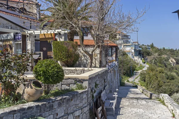 Afytky Kassandra Řecko Března 2019 Staré Domy Historickém Městě Afytos — Stock fotografie