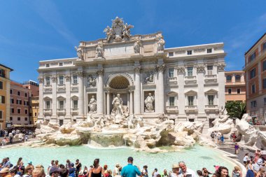 Rome, İtalya - 23 Haziran 2017: Roma, İtalya, Trevi Çeşmesi (Fontana di Trevi) görünümünü şaşırtıcı
