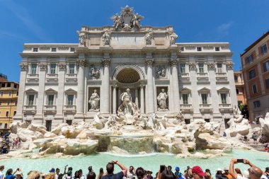 Rome, İtalya - 23 Haziran 2017: Roma, İtalya, Trevi Çeşmesi (Fontana di Trevi) görünümünü şaşırtıcı