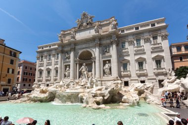Rome, İtalya - 23 Haziran 2017: Roma, İtalya, Trevi Çeşmesi (Fontana di Trevi) görünümünü şaşırtıcı
