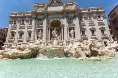 Rome, İtalya - 23 Haziran 2017: Roma, İtalya, Trevi Çeşmesi (Fontana di Trevi) görünümünü şaşırtıcı