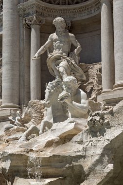 Rome, İtalya - 23 Haziran 2017: Roma, İtalya, Trevi Çeşmesi (Fontana di Trevi) görünümünü şaşırtıcı