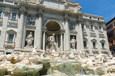 Rome, İtalya - 23 Haziran 2017: Roma, İtalya, Trevi Çeşmesi (Fontana di Trevi) görünümünü şaşırtıcı