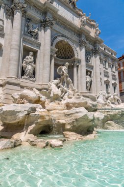 Rome, İtalya - 23 Haziran 2017: Roma, İtalya, Trevi Çeşmesi (Fontana di Trevi) görünümünü şaşırtıcı