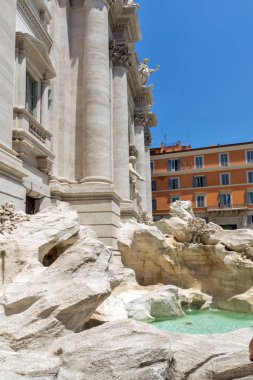 Rome, İtalya - 23 Haziran 2017: Roma, İtalya, Trevi Çeşmesi (Fontana di Trevi) görünümünü şaşırtıcı