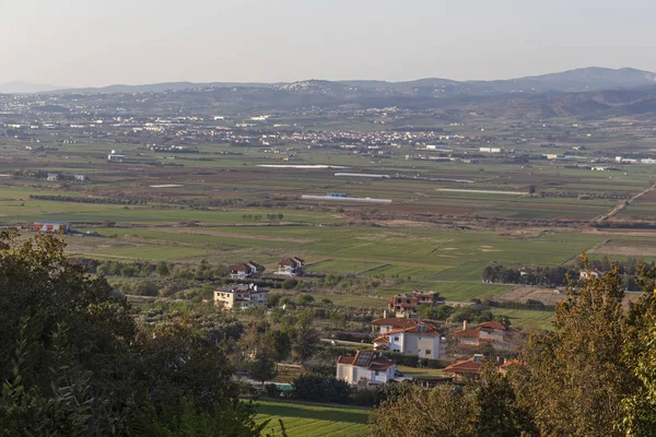 Sonnenuntergangslandschaft Des Berges Chortiatis Und Des Ländlichen Landes Chalkidiki Der — Stockfoto