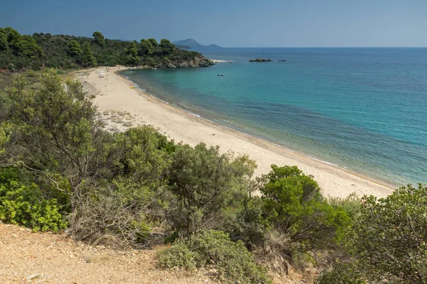 Sommar Utsikt Över Stranden Agios Georgios Sithonia Halvön Chalkidiki Mellersta — Stockfoto