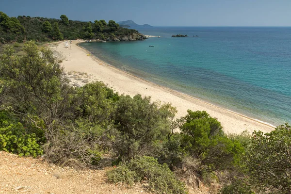 Letní Výhled Pláž Agios Jorjos Poloostrově Sithonia Chalkidiki Střední Makedonie — Stock fotografie