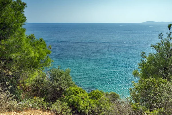 Sommer Blick Auf Azapiko Strand Auf Der Halbinsel Sithonia Chalkidiki — Stockfoto