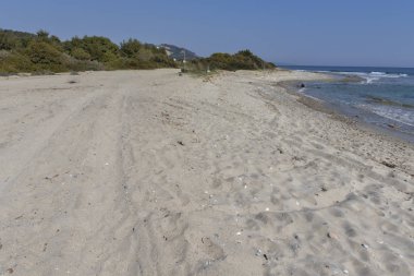 Possidi Cape 'de Famous Beach, Kassandra Yarımadası, Halkidiki, Orta Makedonya, Yunanistan