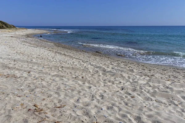 Famous Beach Possidi Cape Kassandra Peninsula Chalkidiki Central Macedonia Grécia — Fotografia de Stock