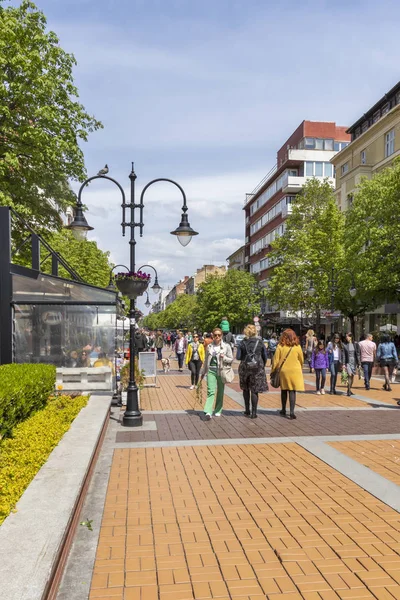 Sofia Bulgaria Abril 2019 Caminando Por Boulevard Vitosha Ciudad Sofía — Foto de Stock