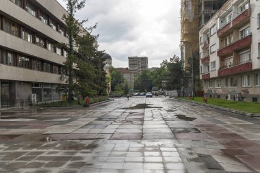 Yambol, Bulgaristan - 3 Mayıs 2008: Bulgaristan 'ın Yambol kentinde inşa ve sokak