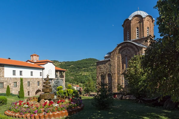 Klasztor Lesnovo Północna Macedonia Lipca 2018 Sunset View Lesnovo Monastery — Zdjęcie stockowe