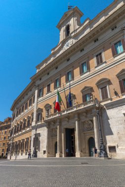 Rome, İtalya - 23 Haziran 2017: Roma, İtalya Palazzo Montecitorio görünümünü şaşırtıcı