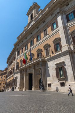 Rome, İtalya - 23 Haziran 2017: Roma, İtalya Palazzo Montecitorio görünümünü şaşırtıcı