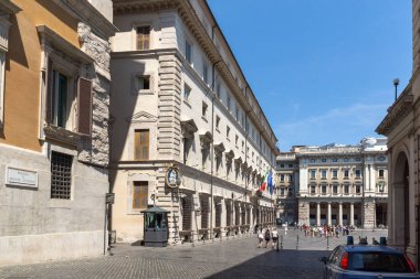 Roma, İtalya - 23 Haziran 2017: Palazzo Chigi'nin Roma şehrinde muhteşem manzarası, İtalya