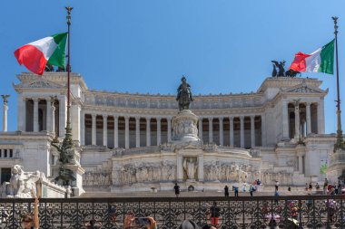 Rome, İtalya - 23 Haziran 2017: vatan - Altare della Victor Emmanuel II Roma şehir, İtalya'nın Ulusal Anıtı bilinen Patria, Altar görünümünü şaşırtıcı