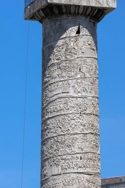 Rome, İtalya - 23 Haziran 2017: Roma, İtalya Trajan sütunu görünümünü şaşırtıcı