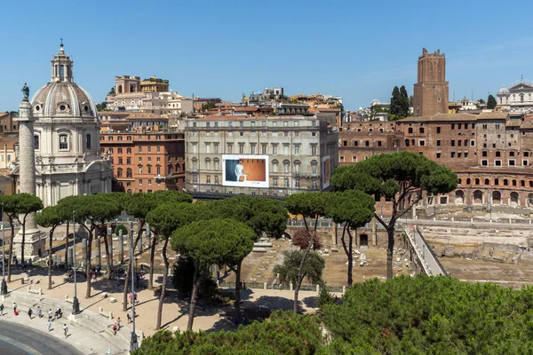 Roma Italia Junio 2017 Vista Panorámica Ciudad Roma Desde Techo — Foto de Stock