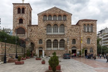 Thessaloniki, Yunanistan - 30 Eylül 2017: Antik Bizans Kilisesi, Aziz Demetrius Selanik şehir, orta Makedonya, Yunanistan ortasına